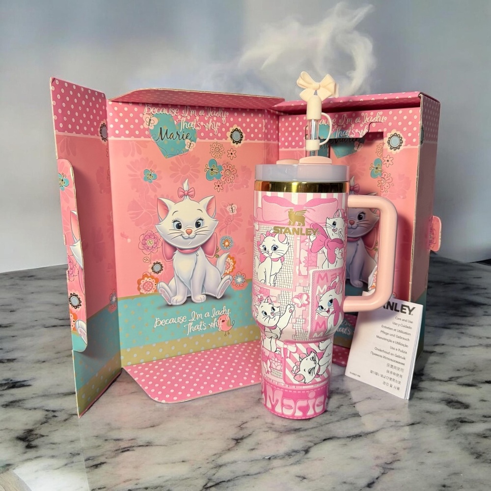 Pink Cat Marie 40 oz Tumbler